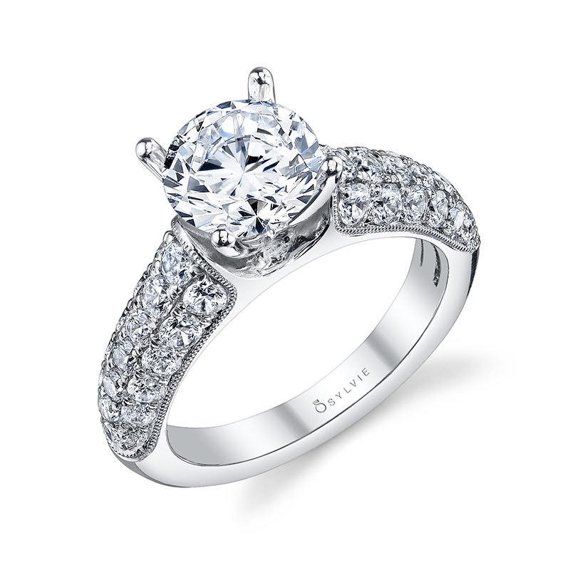 Bold Pavé Diamond Engagement Ring