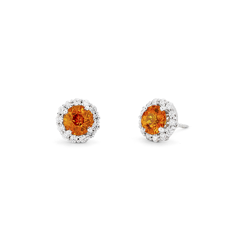 Orange Sapphire Earrings