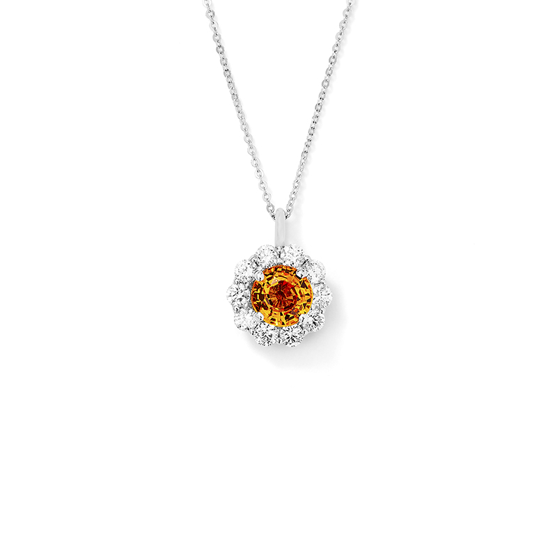 Orange Sapphire Pendant