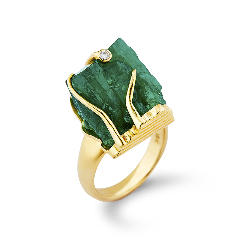 Rough Emerald Ring