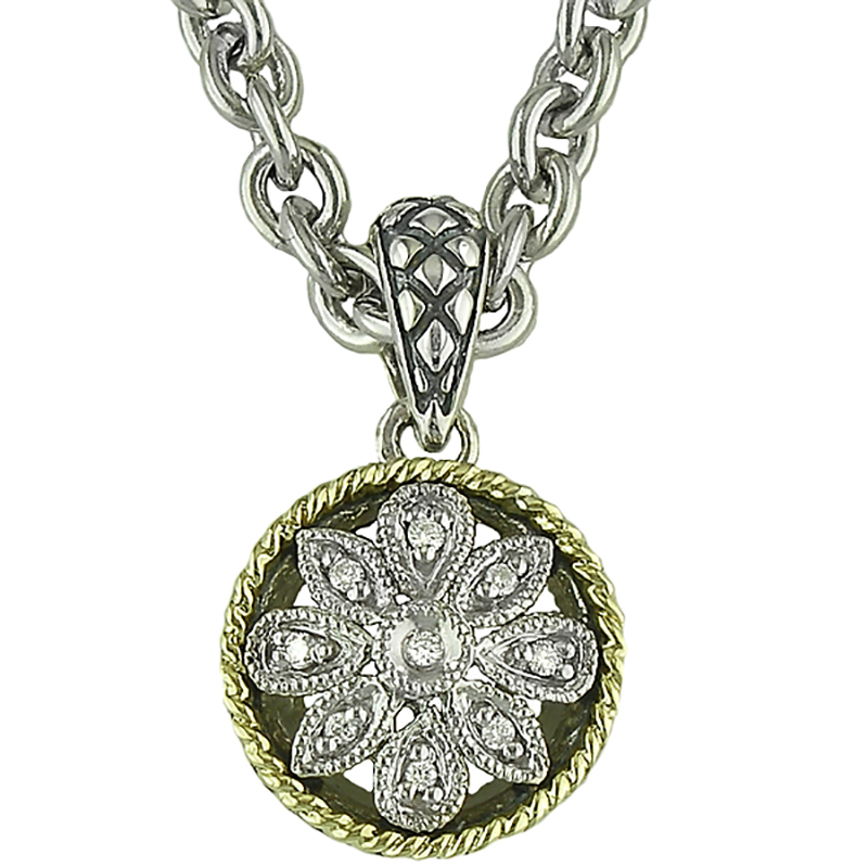 Sterling Floral Round Necklace