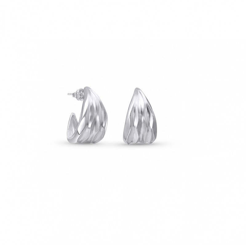 Sterling silver satin hoop earrings